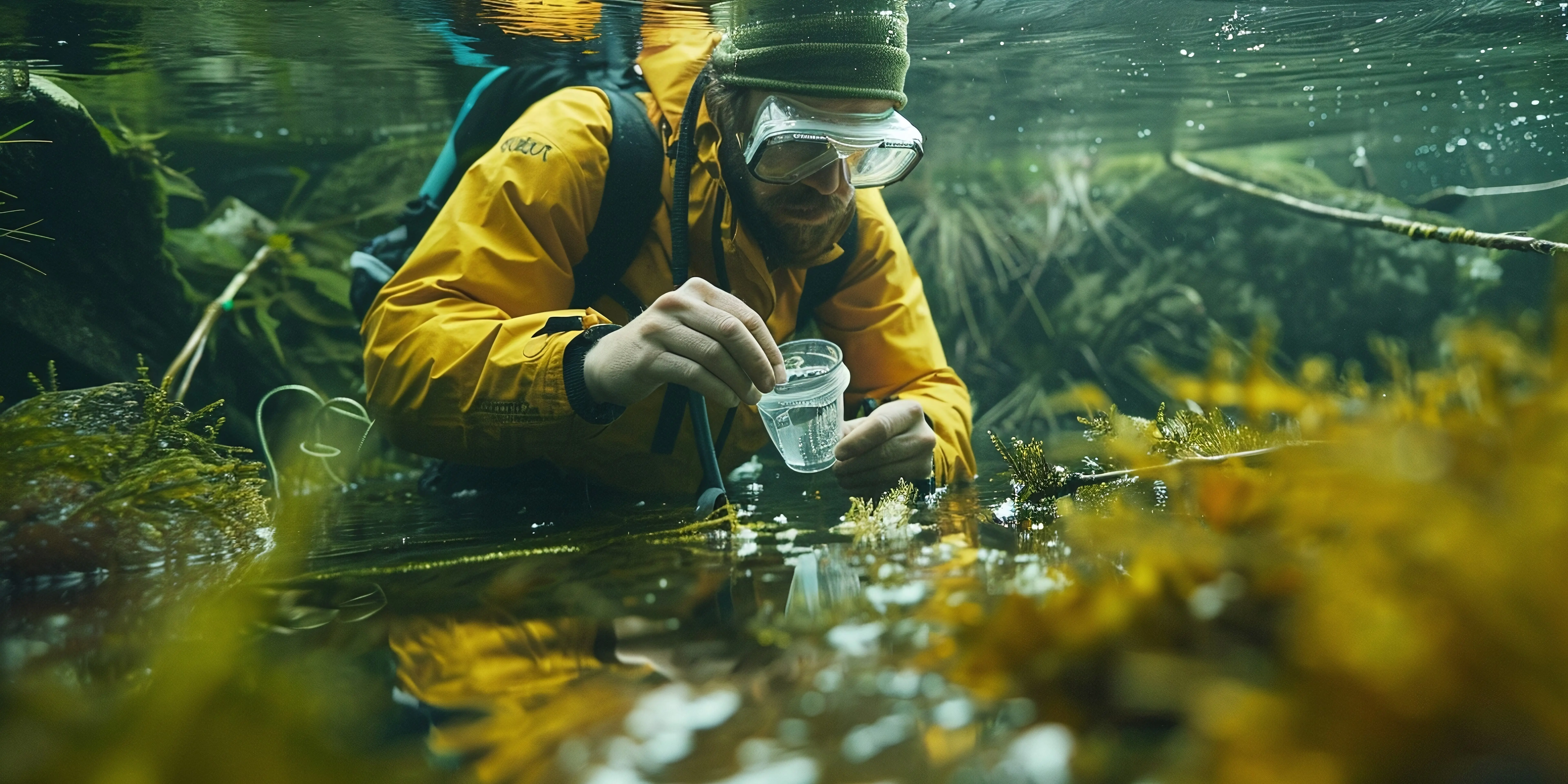 Ein Mann und ein wildes Wesen; das Gespräch eines Mannes mit der Natur; ein Austausch zwischen Mensch und Tier; ein Mann begegnet einem/einer